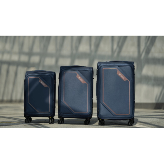 Large soft luggage L 26   Solier STL2240 navy-brown