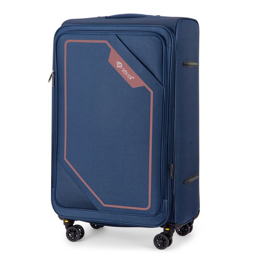 Large soft luggage L 26   Solier STL2240 navy-brown