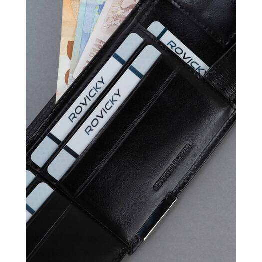 Leather wallet RFID RONALDO RM-05-BCF-BP