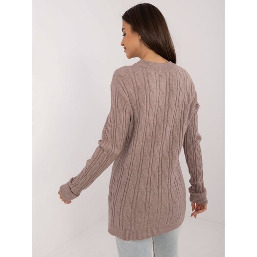 Sweter-AT-SW-2343.88-ciemny bezowy