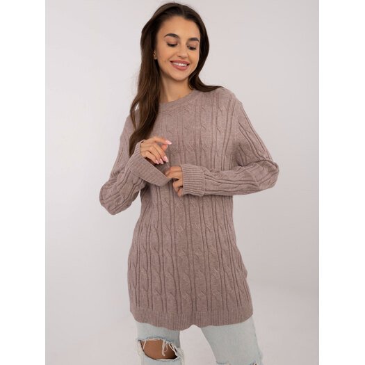 Sweter-AT-SW-2343.88-ciemny bezowy