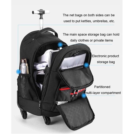 Arctic Hunter B00443 Smart Business Travel BackPack With Three Compartments And USB Charging Port - Black