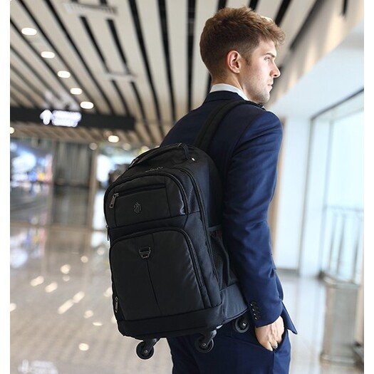 Arctic Hunter B00443 Smart Business Travel BackPack With Three Compartments And USB Charging Port - Black