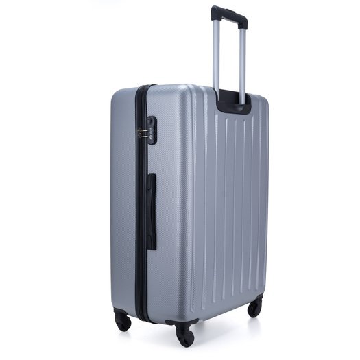 Solier Hartschalen Koffer Trolley 4 Rollen Reisekoffer Teleskopgriff und Kombinationsschloss ABS STL946 (Rosa Gold, L)