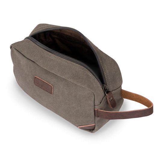 Men s canvas beauty bag SK05 SOLIER dark brown