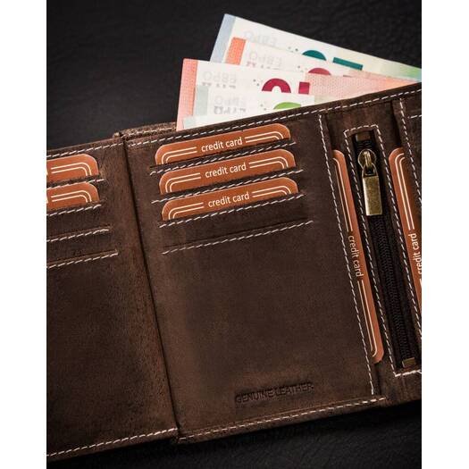 Leather wallet RFID BUFFALO WILD MR-03-BAW-BL