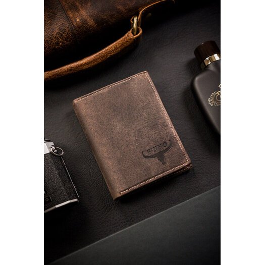 Leather wallet RFID BUFFALO WILD MR-03-BAW-BL