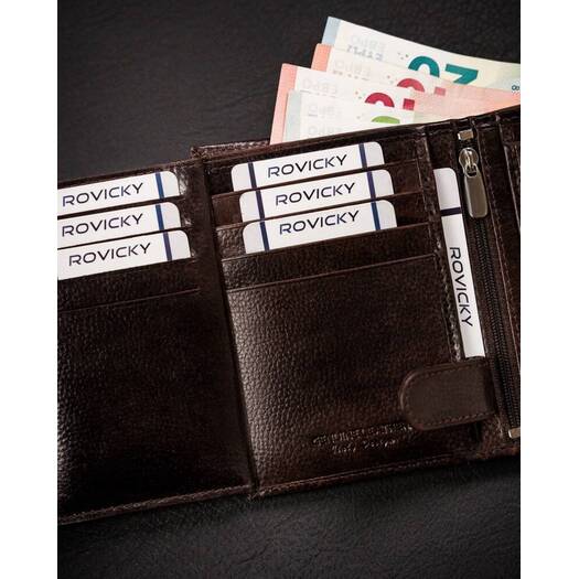 Leather wallet RFID ROVICKY N4-RPVT-BL