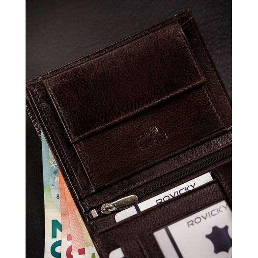 Leather wallet RFID ROVICKY N4-RPVT-BL