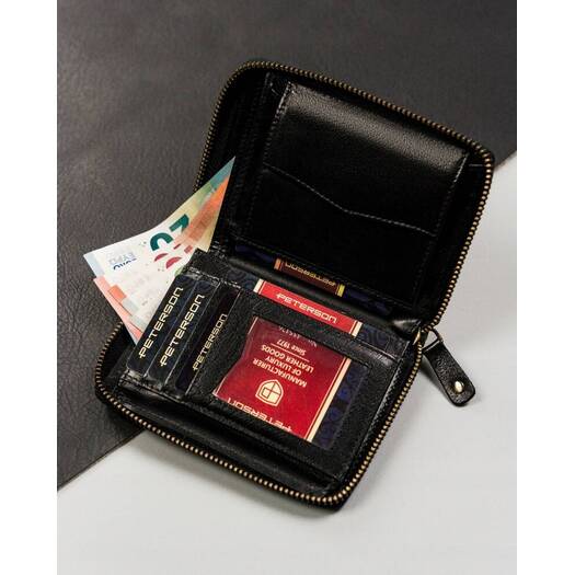 Leather wallet RFID PETERSON PTN 340.01