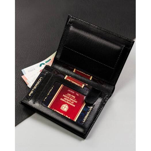 Leather wallet RFID PETERSON PTN 348Z-PR 2-1-1