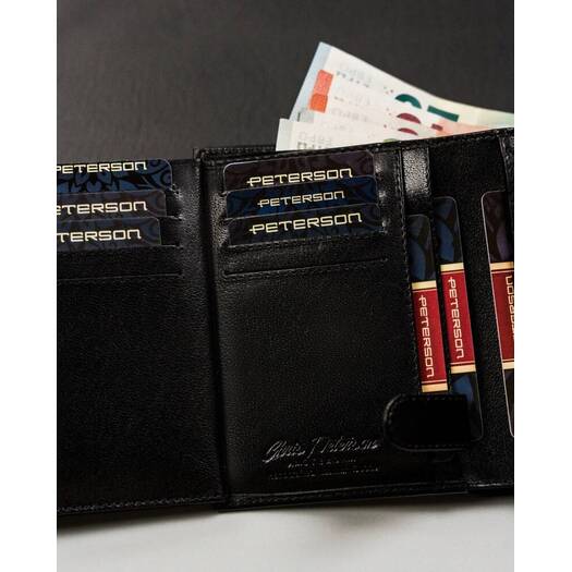 Leather wallet RFID PETERSON PTN 348Z-PR 2-1-1