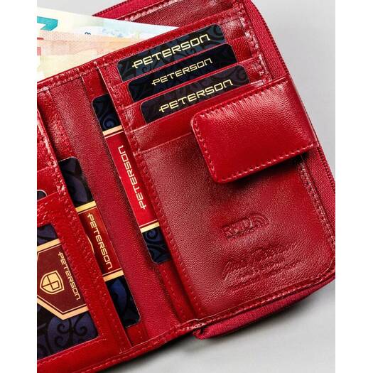 Leather wallet RFID PETERSON PTN RD-48-GCL