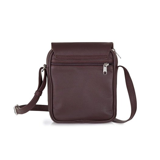 Brown leather messenger Ipad case SL32