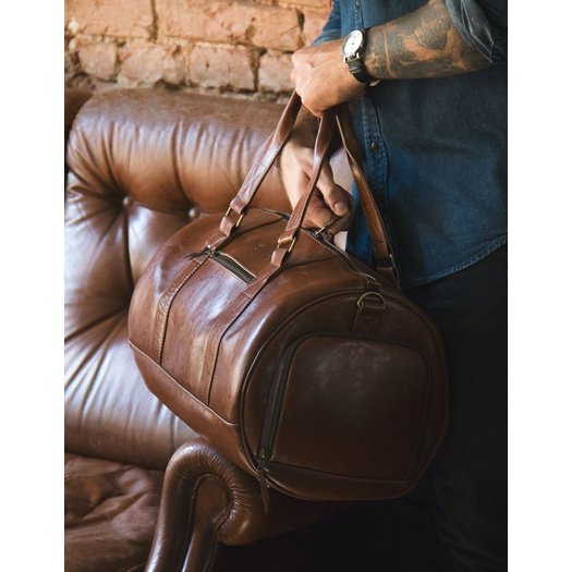 GENUINE LEATHER MEN S WEEKEND BAG SL19 BRANDON VINTAGE BROWN