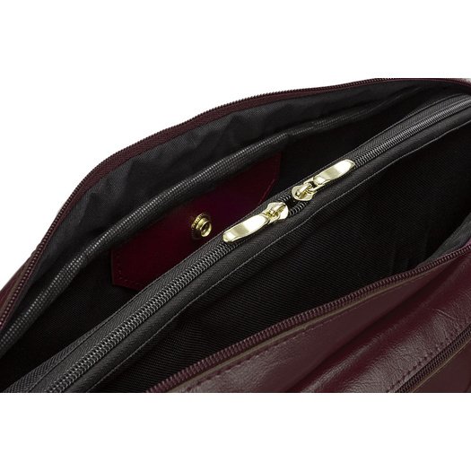 Genuine leather women s laptop bag Marina red