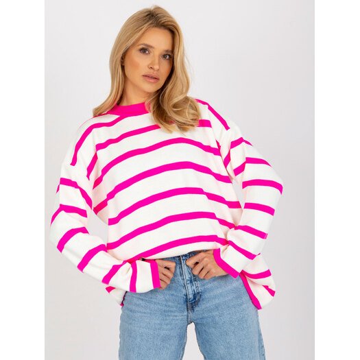 Sweter-LC-SW-2212.97P-fluo różowy