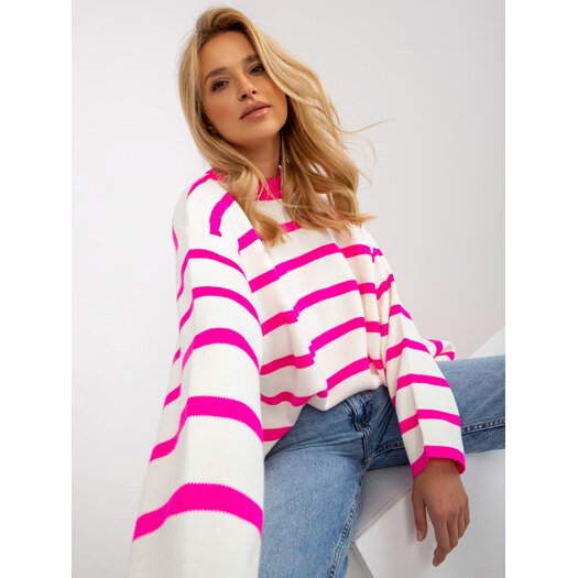 Sweter-LC-SW-2212.97P-fluo różowy