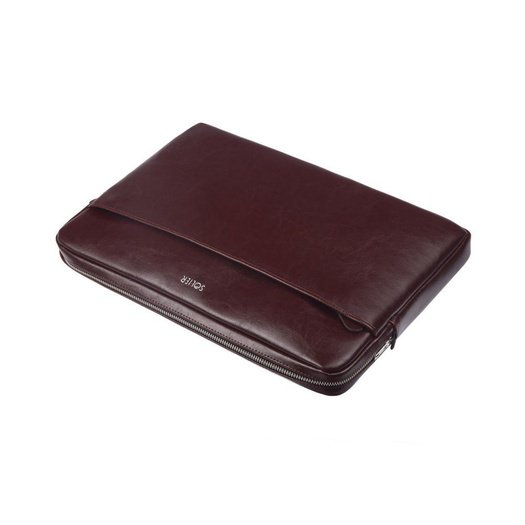 Genuine leather laptop case 15' Solier SA24A Burgundy