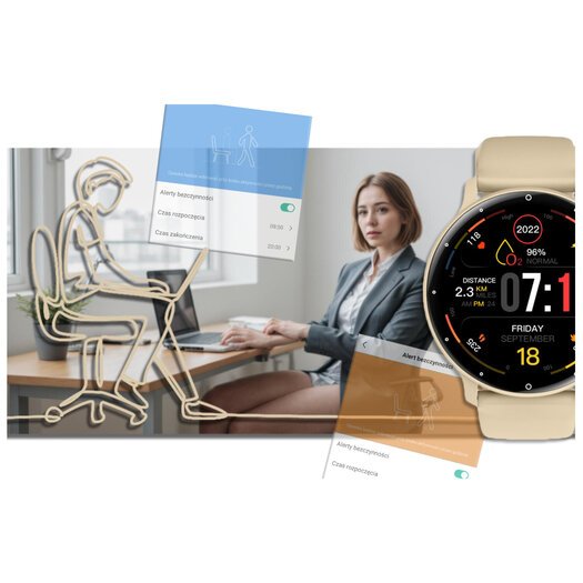 Išmanusis laikrodis unisex Rubicon RNCF16 - BLUETOOTH CALL, TRENING GOOGLE FIT (sr058a)