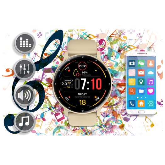 Išmanusis laikrodis unisex Rubicon RNCF16 - BLUETOOTH CALL, TRENING GOOGLE FIT (sr058a)