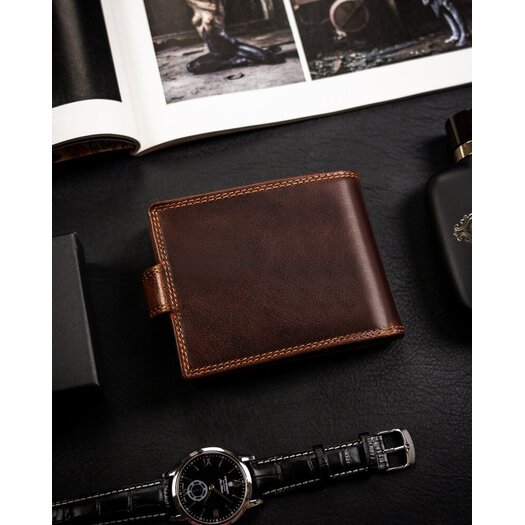 Leather wallet RFID PETERSON PTN WL-0305L-COM