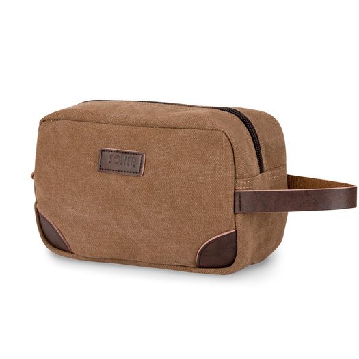 Men s canvas beauty bag SK05 light brown