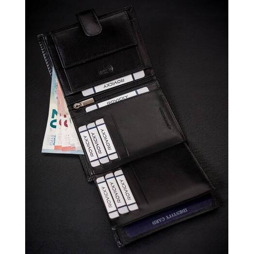 Leather wallet RFID ROVICKY RV-7680277-L-BCA