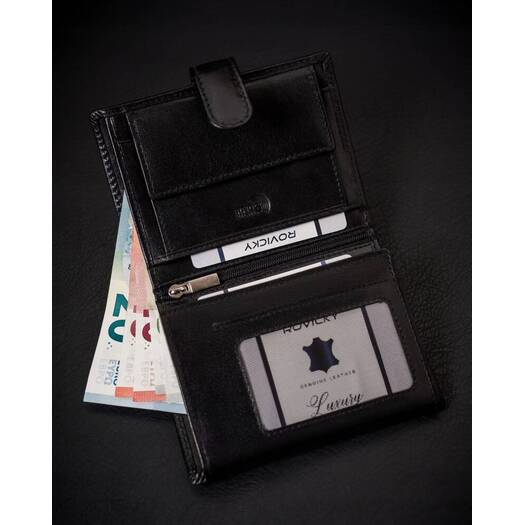 Leather wallet RFID ROVICKY RV-7680277-L-BCA