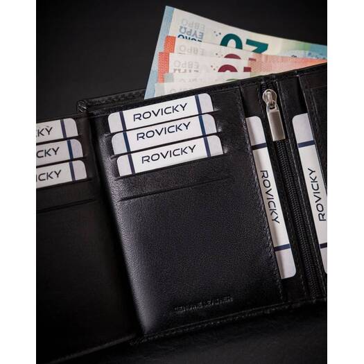 Leather wallet RFID ROVICKY RV-7680277-L-BCA