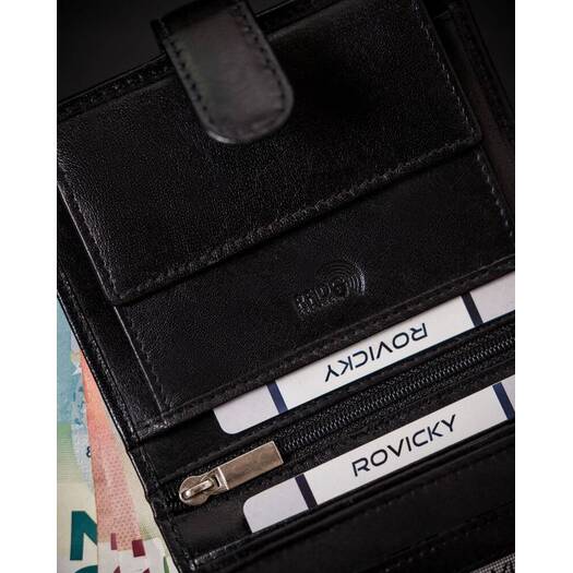 Leather wallet RFID ROVICKY RV-7680277-L-BCA