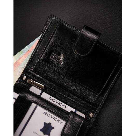 Leather wallet RFID ROVICKY N62L-RPVT-BL