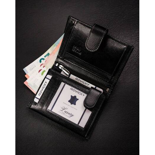 Leather wallet RFID ROVICKY N62L-RPVT-BL