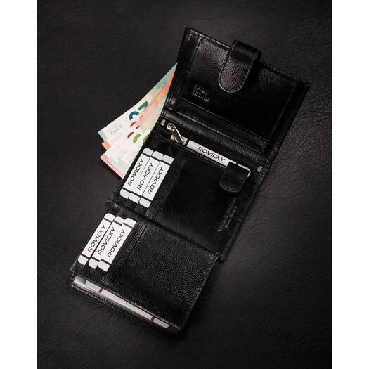 Leather wallet RFID ROVICKY N62L-RPVT-BL