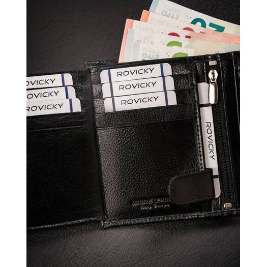 Leather wallet RFID ROVICKY N62L-RPVT-BL