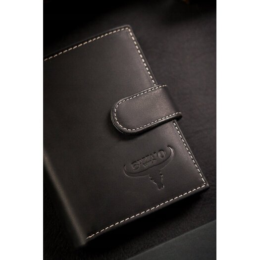 Leather wallet RFID BUFFALO WILD MR-04L-BAW-BL