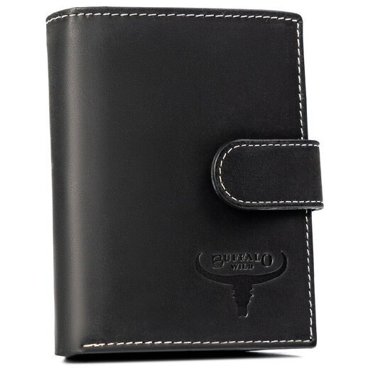 Leather wallet RFID BUFFALO WILD MR-04L-BAW-BL