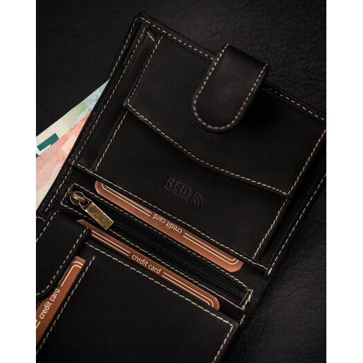 Leather wallet RFID BUFFALO WILD MR-04L-BAW-BL