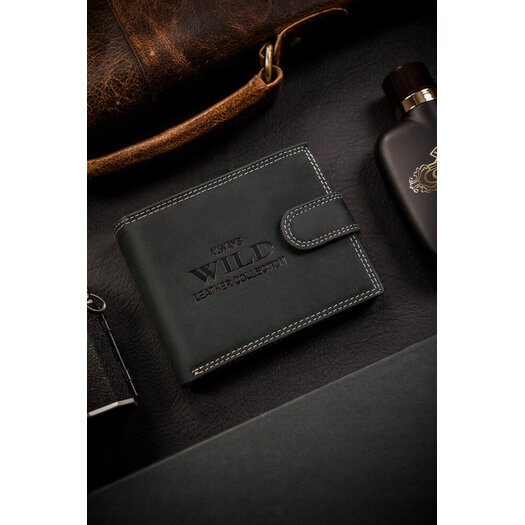 Leather wallet RFID ALWAYS WILD N992L-CHM-BL