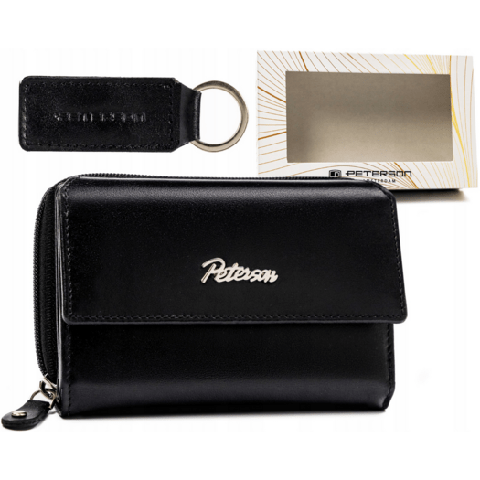 Leather wallet & key ring gift set PETERSON PTN SET-D-69-KCS