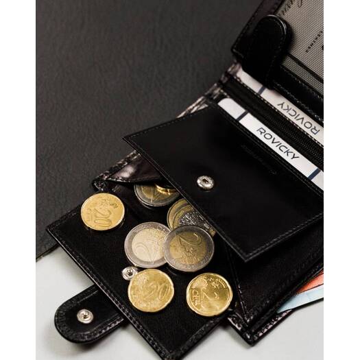 Leather wallet RFID ROVICKY RV-8191L-AAX