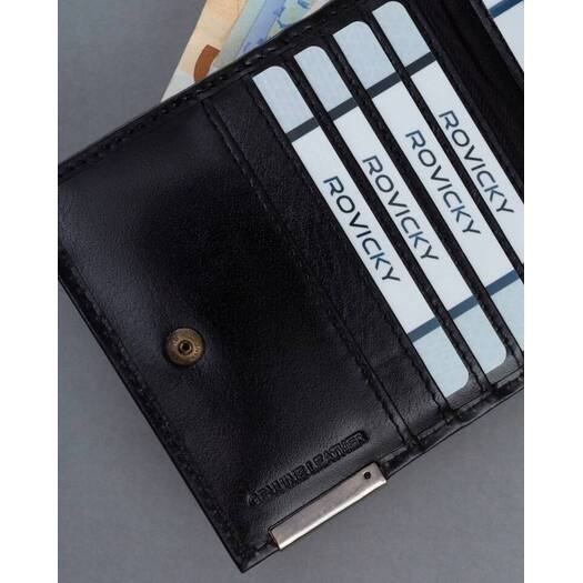 Leather wallet RFID RONALDO RM-01L-BCF-BP