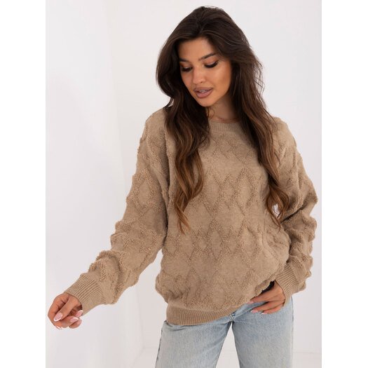 Sweter-AT-SW-2361.61-ciemny bezowy