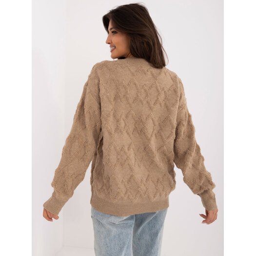 Sweter-AT-SW-2361.61-ciemny bezowy