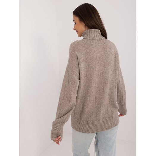 Sweter-AT-SW-2342-1.35-ciemny bezowy