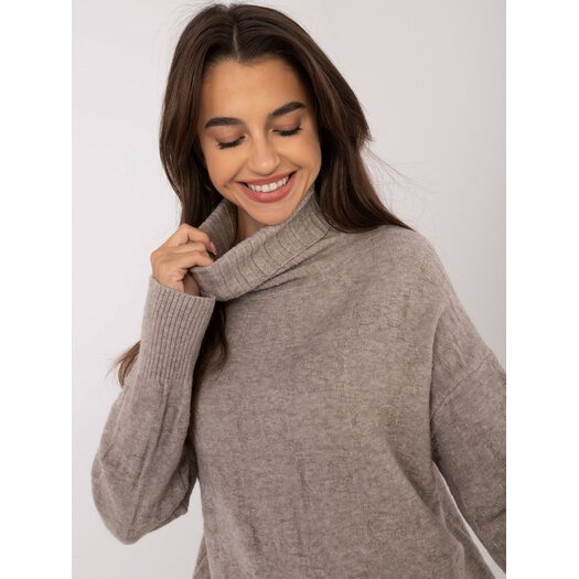 Sweter-AT-SW-2342-1.35-ciemny bezowy