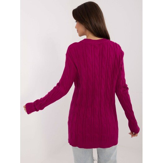 Sweter-AT-SW-2343.88-ciemny fioletowy