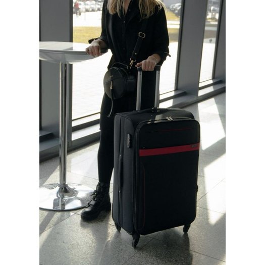 Large soft luggage XL Solier STL1316 black-red