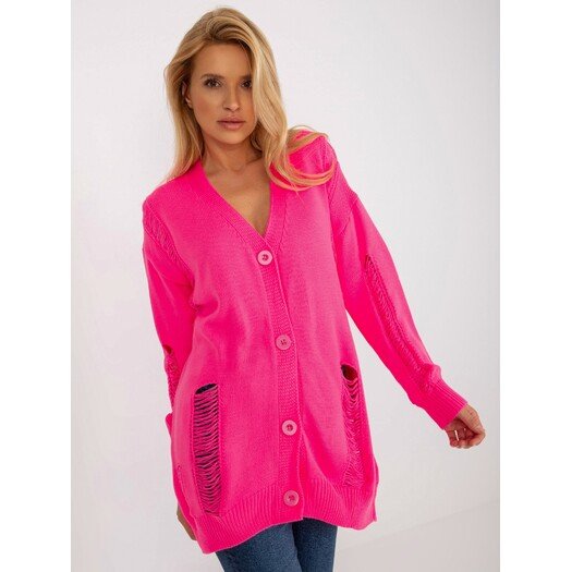 Cardigan-LC-SW-8042.69-fluo rožinė