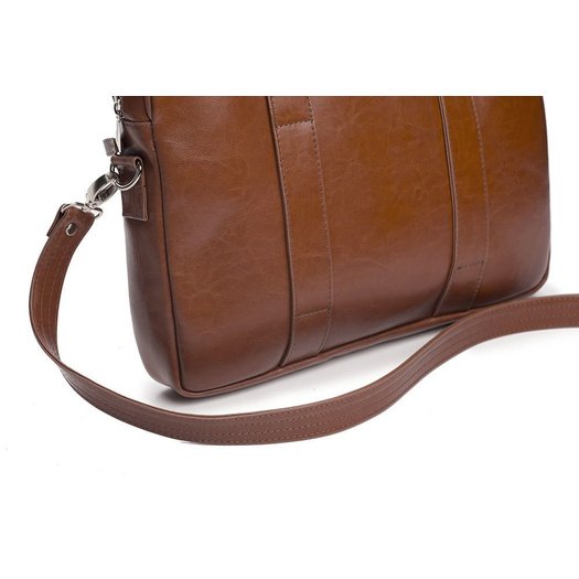 Vintage brown leather shoulder laptop bag EDYNBURG